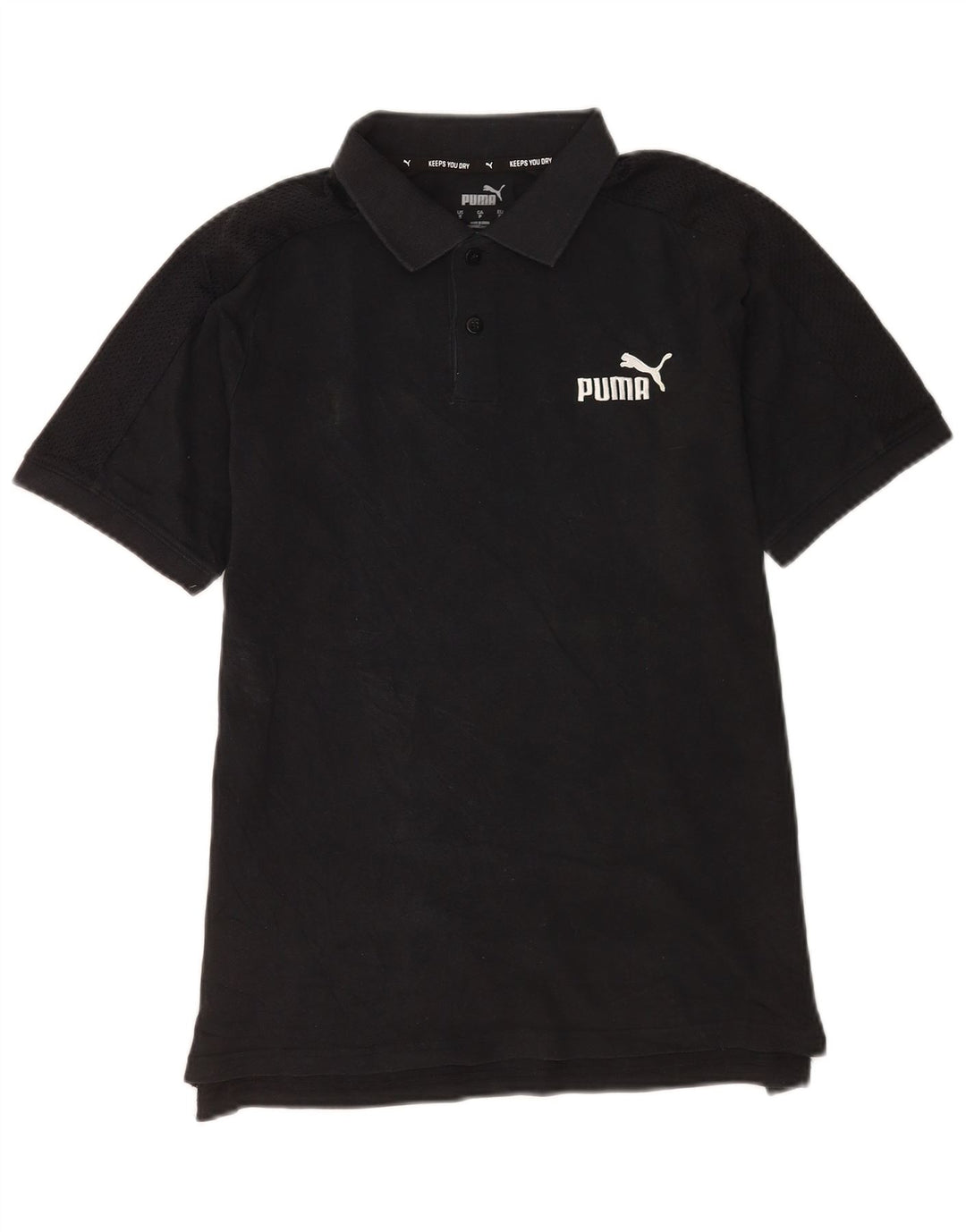Polo Puma da uomo piccola in cotone nero