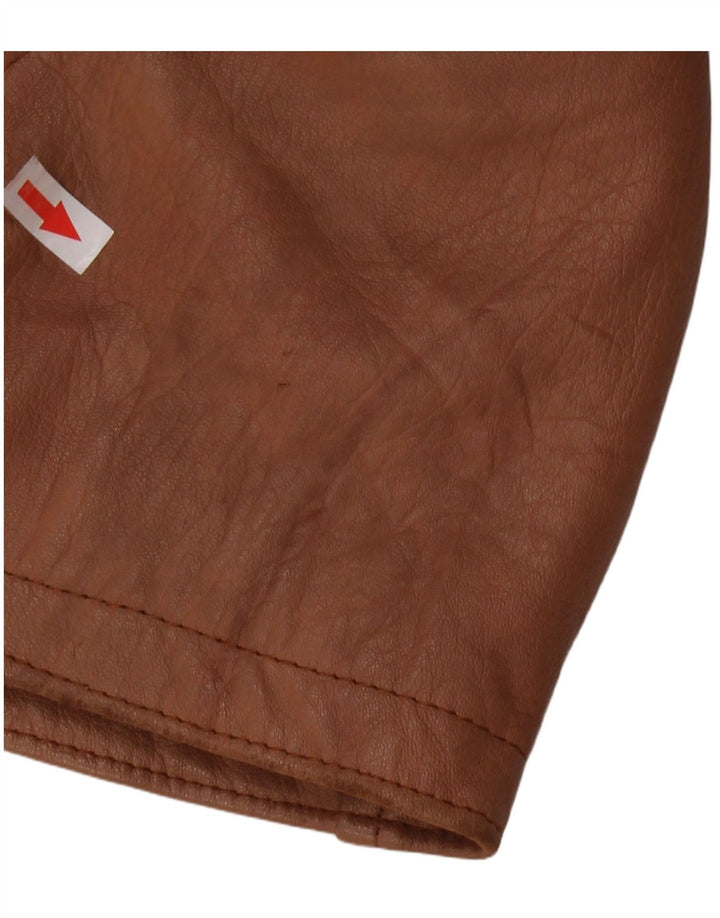 Giacca in shearling oversize da donna vintage UK 16 grande marrone