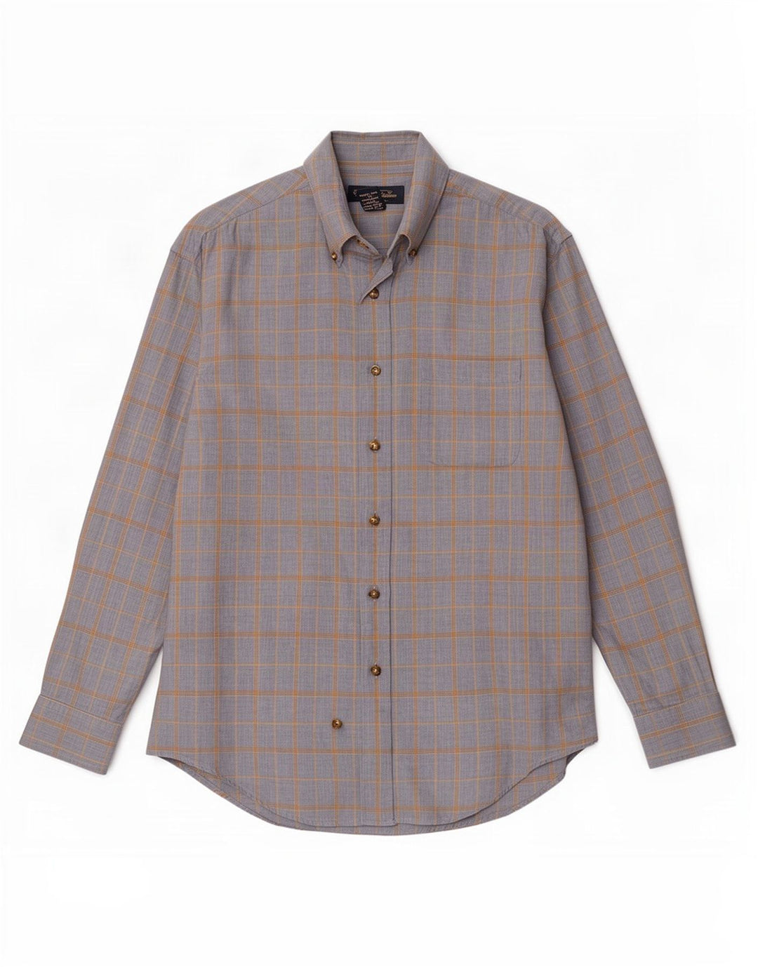 Camicia in flanella da uomo Brooks Brothers in cotone scozzese blu medio