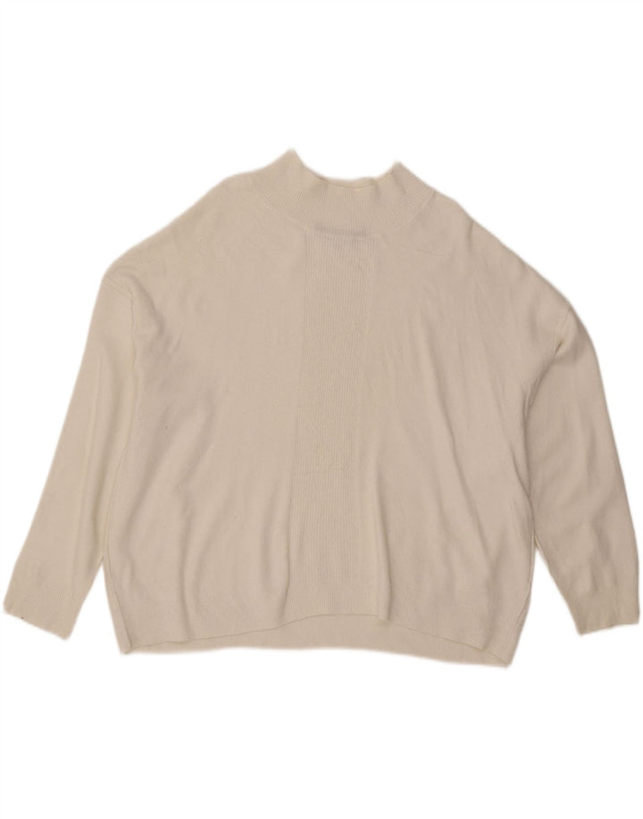 FRENCH CONNECTION Womens Turtle Neck Jumper Sweater Medium White Acrylic Vintage French Connection and Second-Hand French Connection from Messina Hembry 