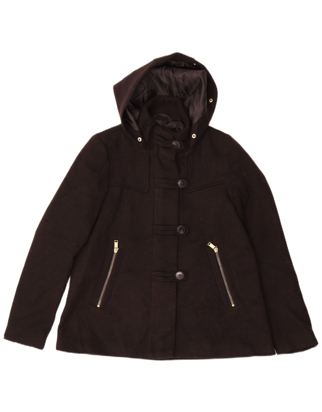 Giubbotto bomber con cappuccio da donna Zara UK 6 XS poliestere nero