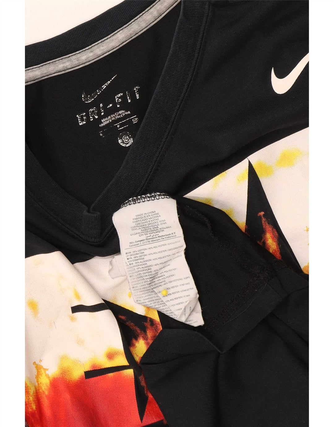T-shirt grafica Nike Dri Fit da uomo, piccola, in cotone nero