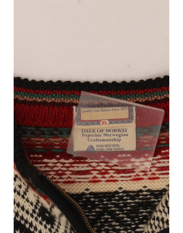 DALE OF NORWAY Maglione da uomo con zip e collo XL bianco sporco Fair Isle