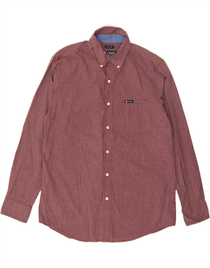 CHAPS Mens Shirt Medium Red Gingham Cotton Vintage Chaps and Second-Hand Chaps from Messina Hembry 