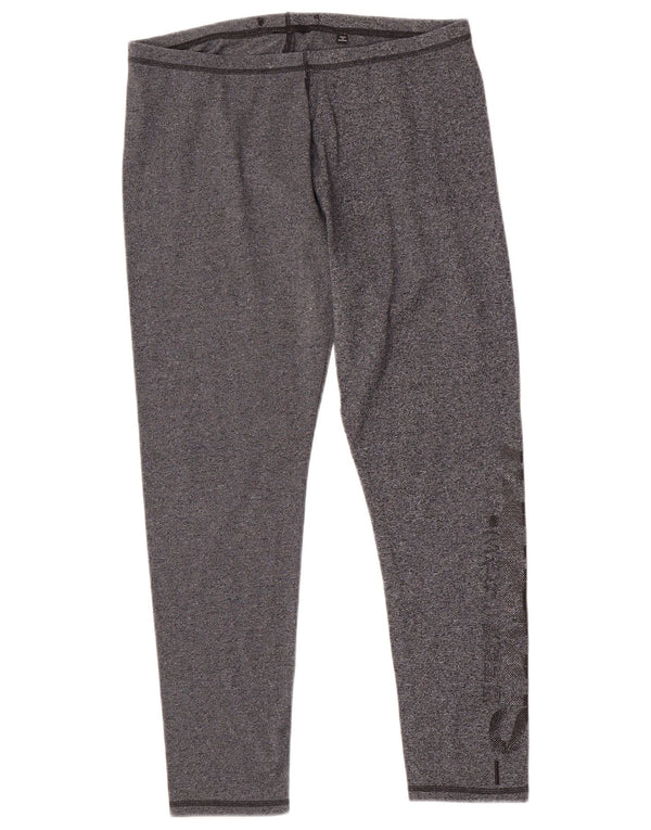 Leggings grafici da donna Superdry UK 14 grande cotone chiazzato grigio
