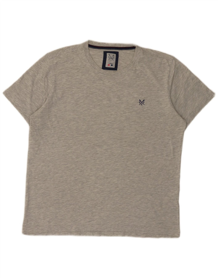 CREW CLOTHING T-shirt da uomo Top grande in cotone grigio