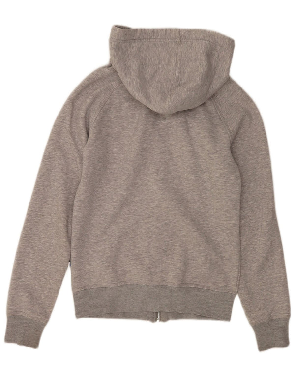 Maglione con cappuccio e zip grafica da donna Adidas UK 8 piccolo cotone chiazzato grigio