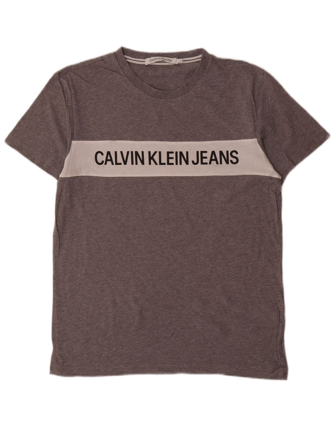 Maglietta grafica da uomo Calvin Klein Jeans Top grigio medio color block