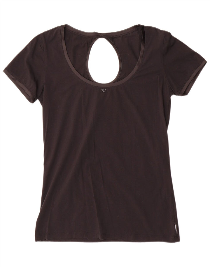 Camicetta da donna Emporio Armani Top UK 14 grande cotone nero