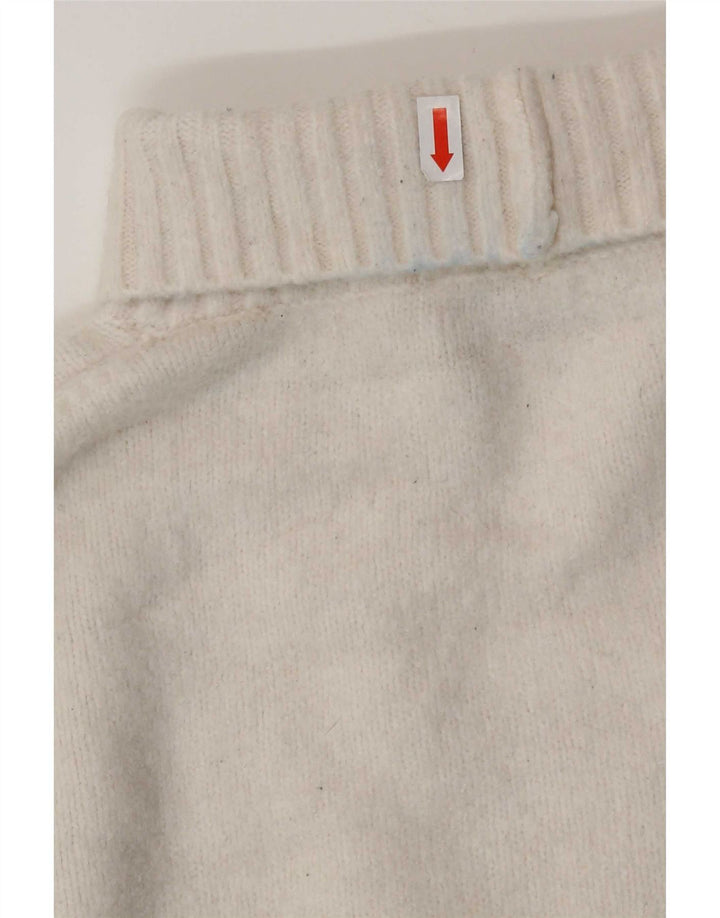 Maglione a collo alto oversize da donna Zara UK 10 piccolo acrilico bianco
