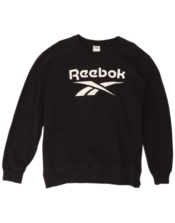 Felpa grafica da uomo Reebok Jumper XL in cotone nero