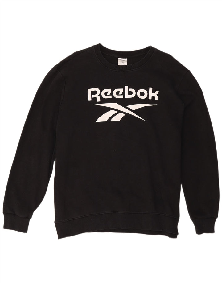 Felpa grafica da uomo Reebok Jumper XL in cotone nero