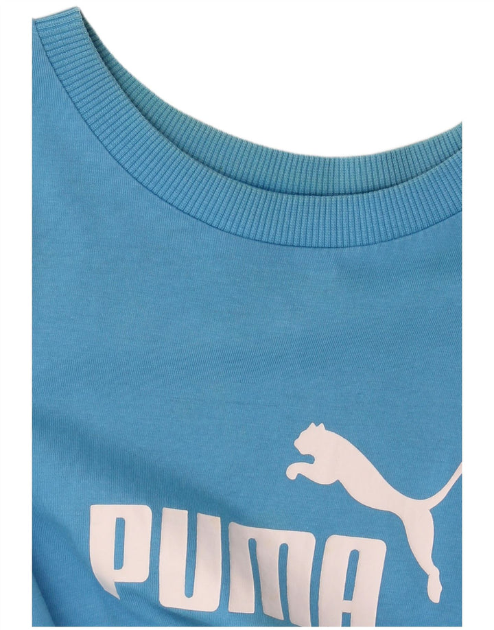 T-shirt grafica da donna Puma Top UK 12 cotone blu medio