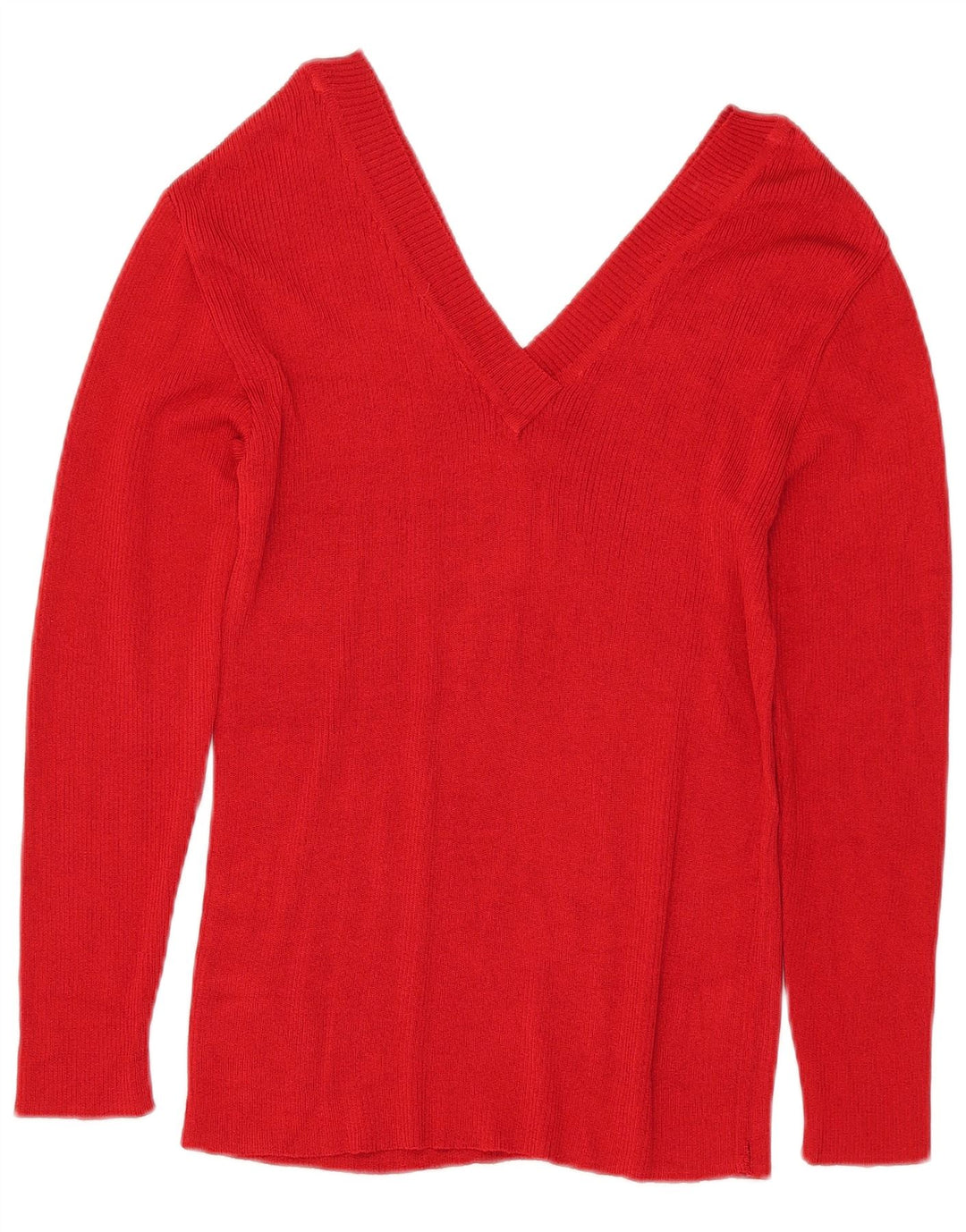 Maglione maglione con scollo a V da donna Vogue UK 14 Grande viscosa rossa