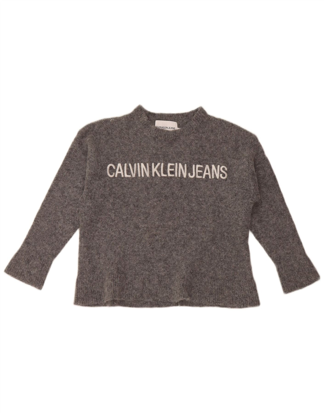 Maglione maglione girocollo per ragazze Calvin Klein 9-10 anni grande grigio poliammide