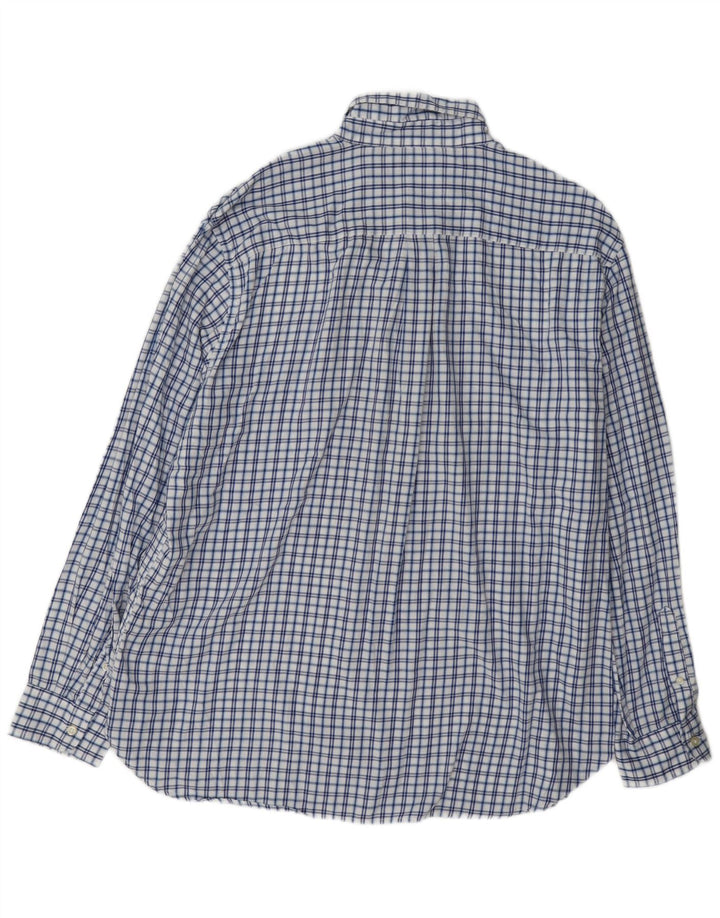 Chaps Camicia da uomo in flanella XL in cotone a quadri blu
