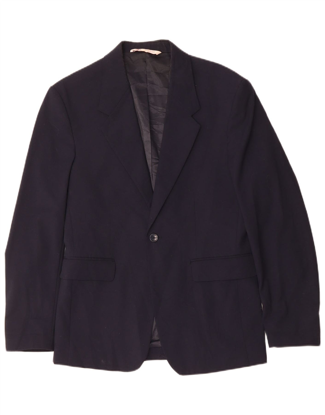 Giacca blazer da uomo a 1 bottone Zara EU 48 poliestere blu navy medio