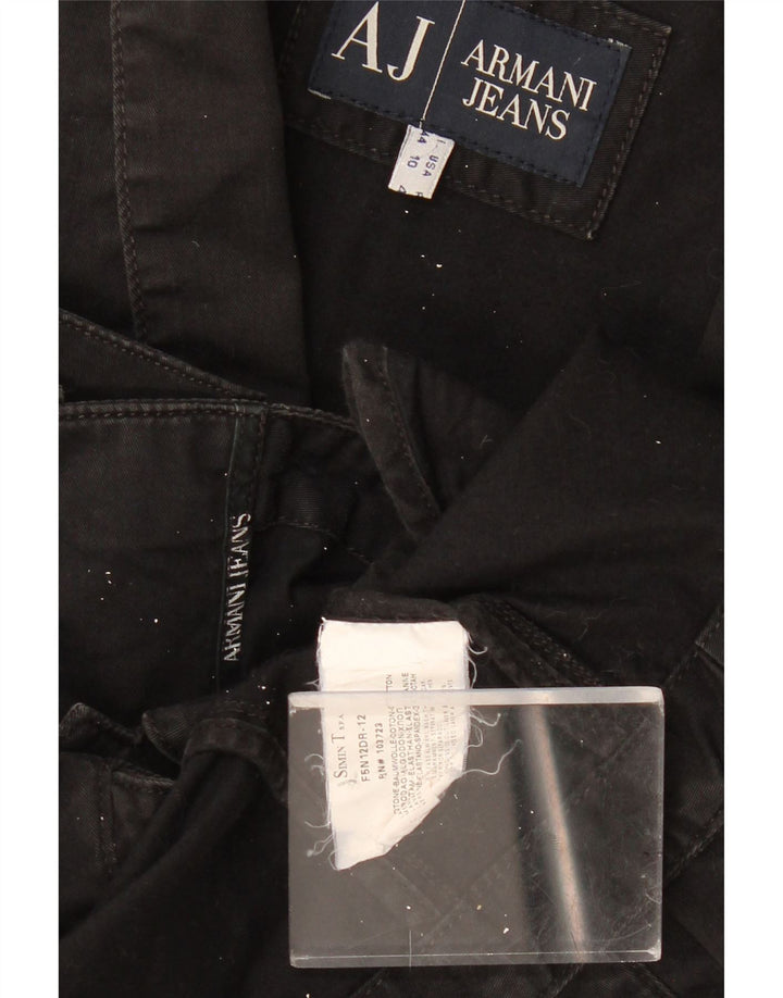 Giacca blazer a 3 bottoni corta da donna Armani Jeans IT 44 cotone nero medio