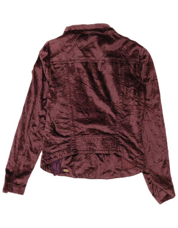 Sixty Bomber in velluto corto da donna UK 14 grande cotone marrone