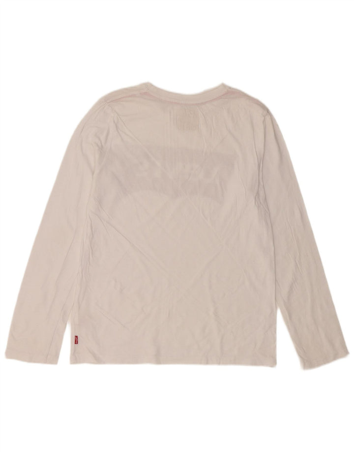 LEVI'S Top grafico da bambino a maniche lunghe 15-16 anni in cotone bianco