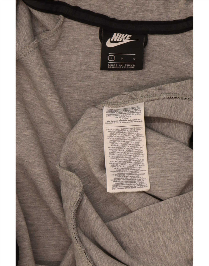 Felpa con cappuccio e zip Nike da uomo, grande, in cotone chiazzato grigio