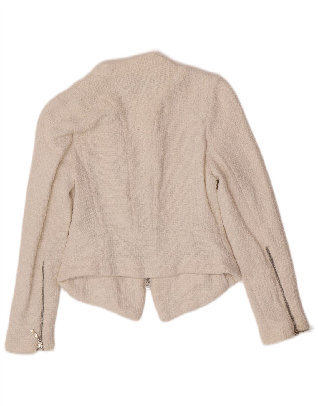 Giacca blazer corta da donna Zara UK 8 piccola in cotone bianco