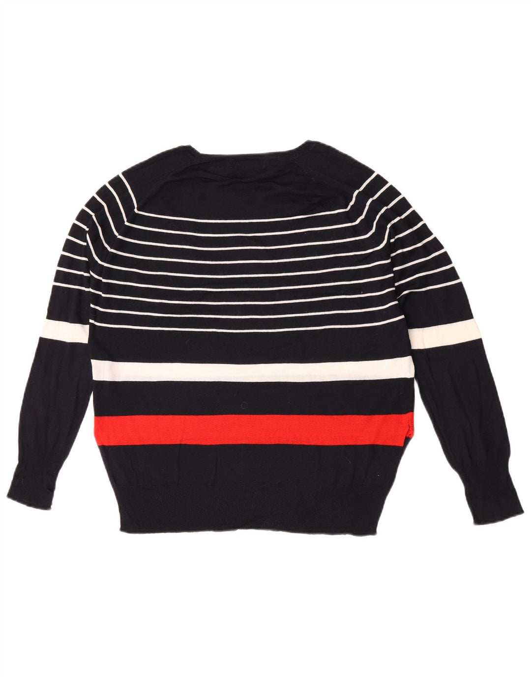 Maglione maglione girocollo da donna Zara UK 14 medio a righe blu navy