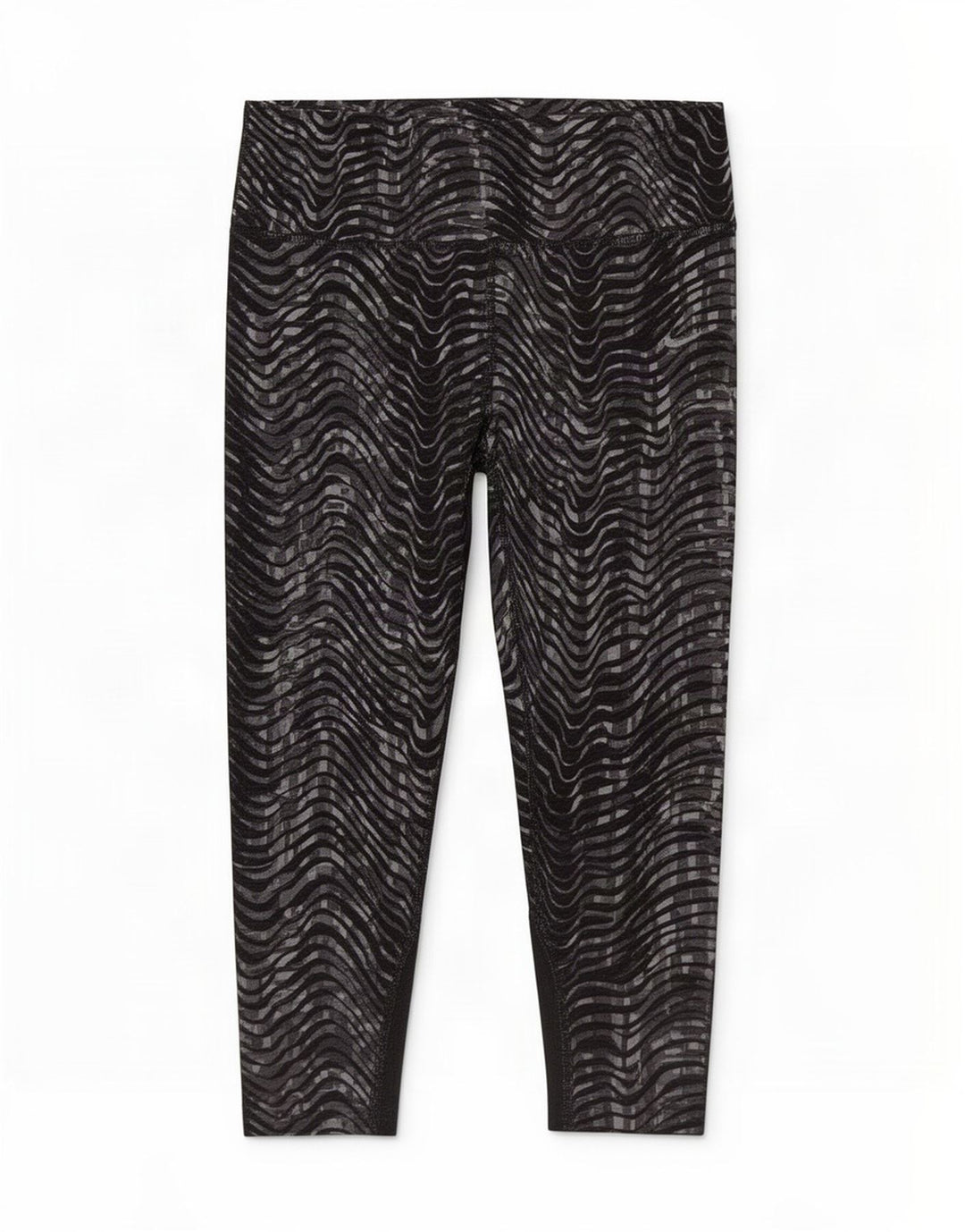 Leggings Capri da donna Dri Fit modello astratto Nike UK 8 piccoli nylon nero