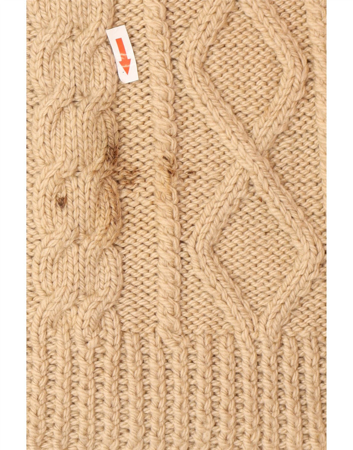 Maglione cardigan da uomo vintage beige medio