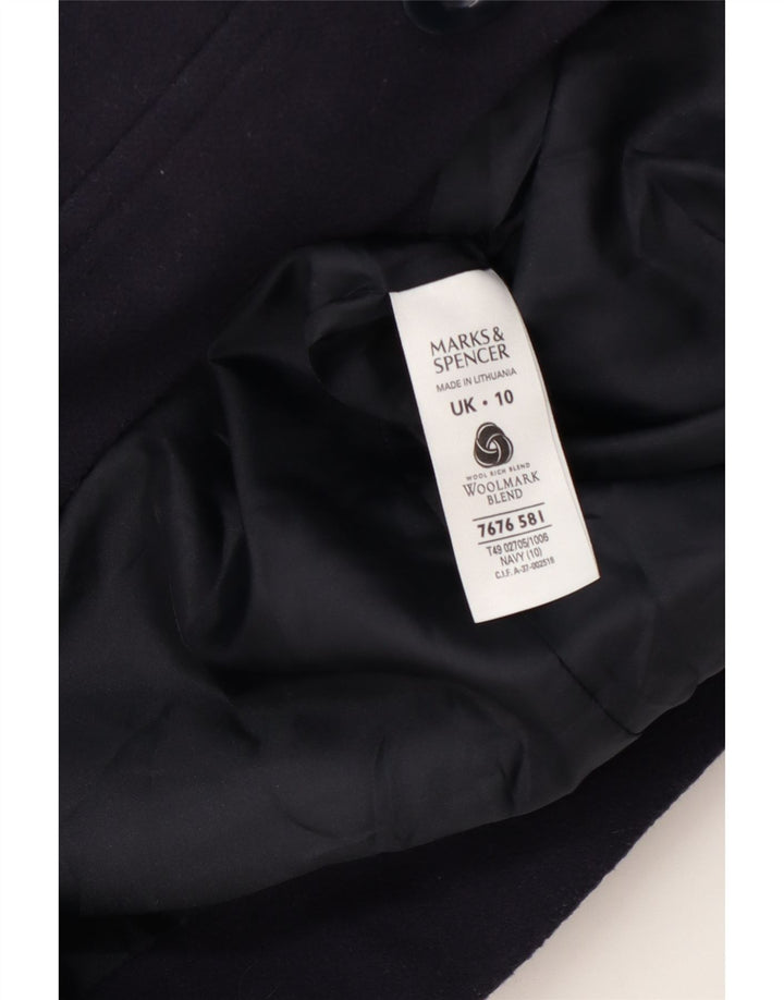 Cappotto da marinaio da donna Marks & Spencer UK 10 piccolo in lana blu navy