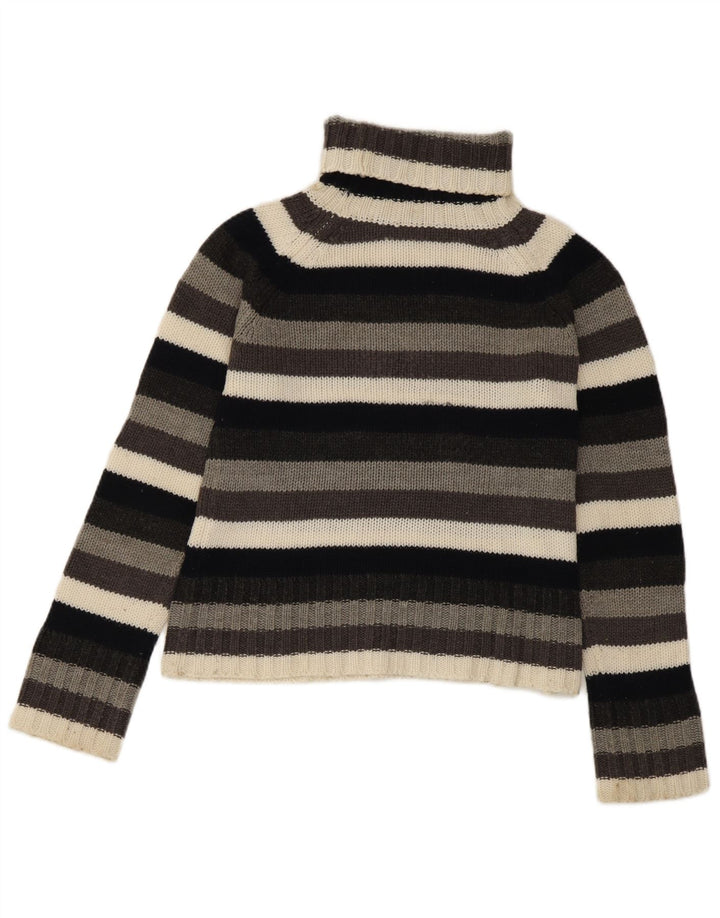 Maglione corto da donna Zara con collo alto, UK 14, a righe grandi multicolori
