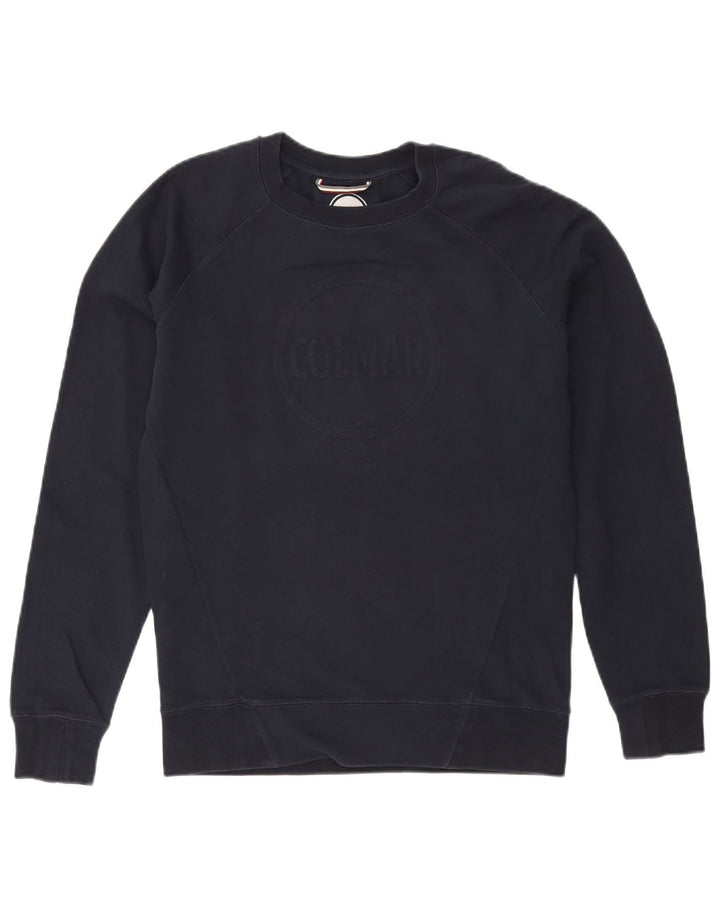 Felpa grafica da uomo Colmar Maglione grande in cotone blu navy