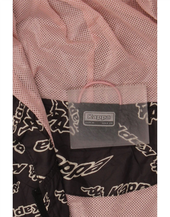 Impermeabile Kappa da donna con cappuccio grafico oversize UK 14 medio nero