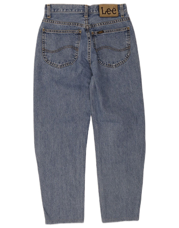 Jeans Lee Chicago da uomo affusolati a vita alta tagliati W28 L25 in cotone blu