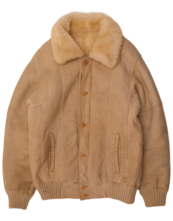 Giacca Sherpa da uomo VINTAGE IT 56 3XL Lana Beige
