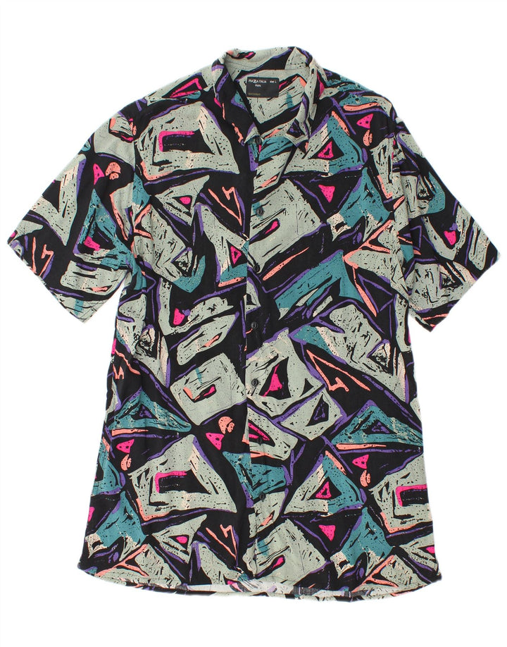 PIAZZA ITALIA Camicia da mare da uomo grande geometrica multicolore