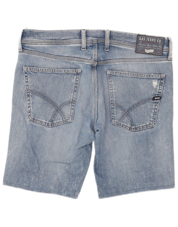 Gas Pantaloncini di jeans da uomo grandi W33 Blu Cotone