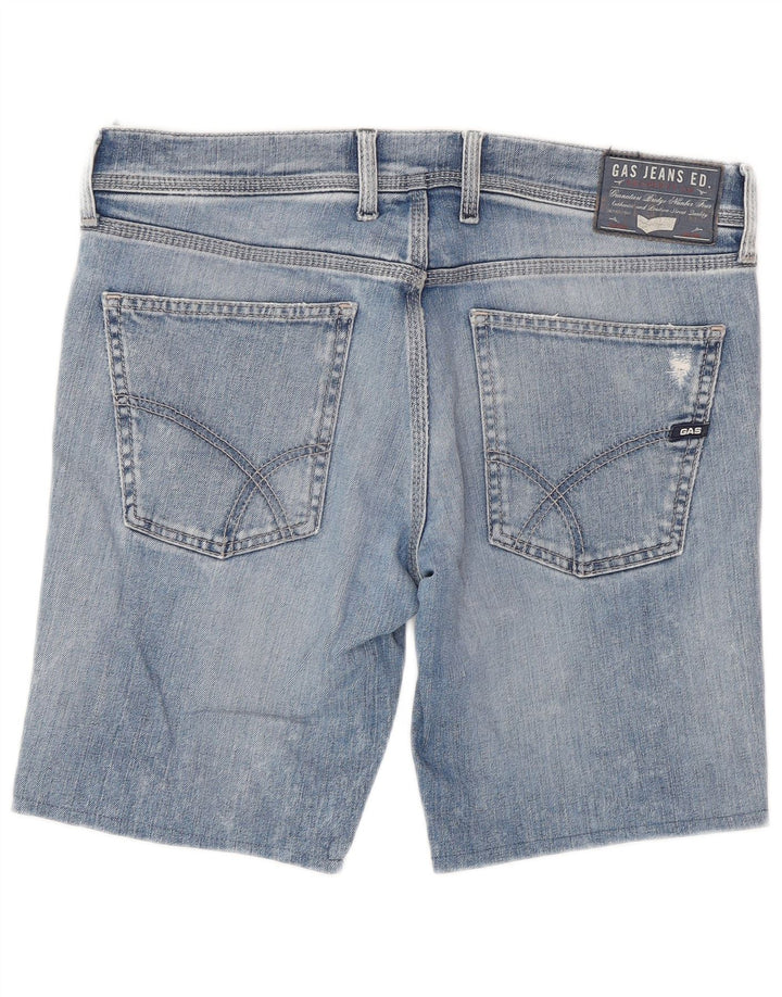 Gas Pantaloncini di jeans da uomo grandi W33 Blu Cotone