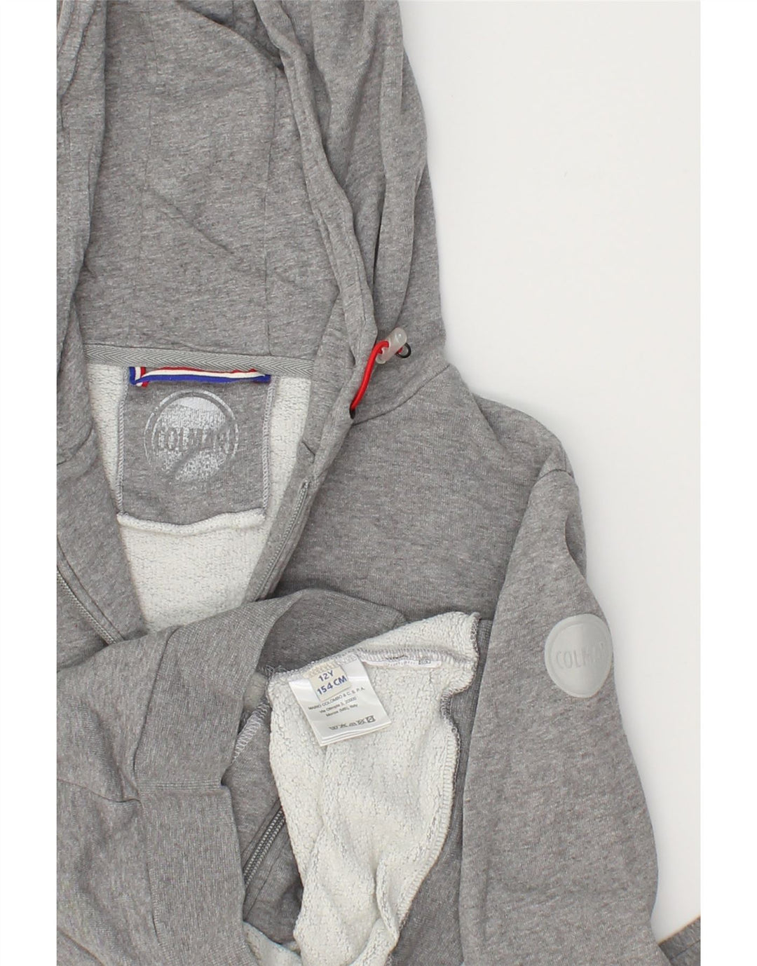 COLMAR Boys Zip Hoodie Sweater 11-12 Years Grey Cotton Vintage Colmar and Second-Hand Colmar from Messina Hembry 