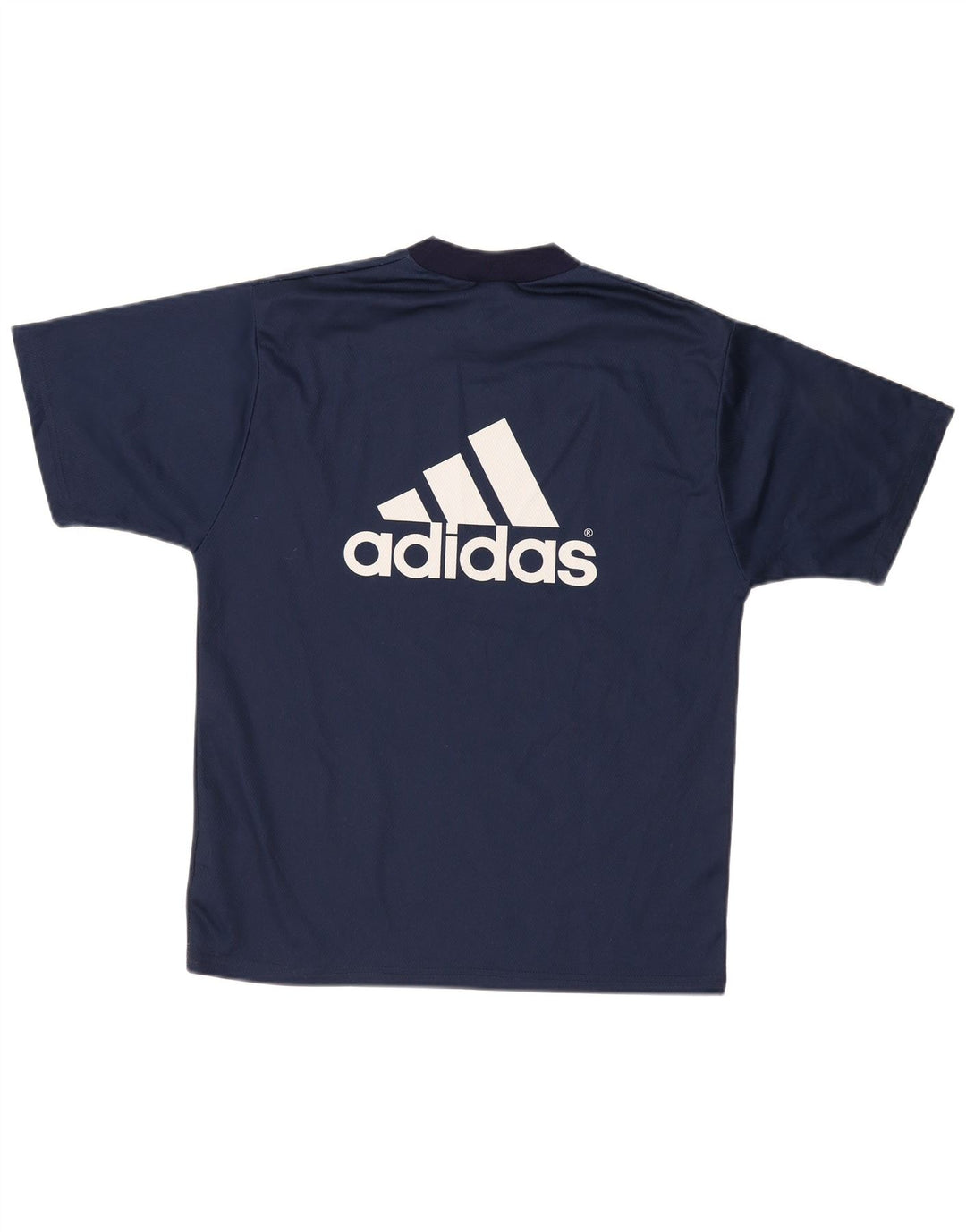 T-shirt grafica da uomo Adidas Top Small in poliestere blu navy