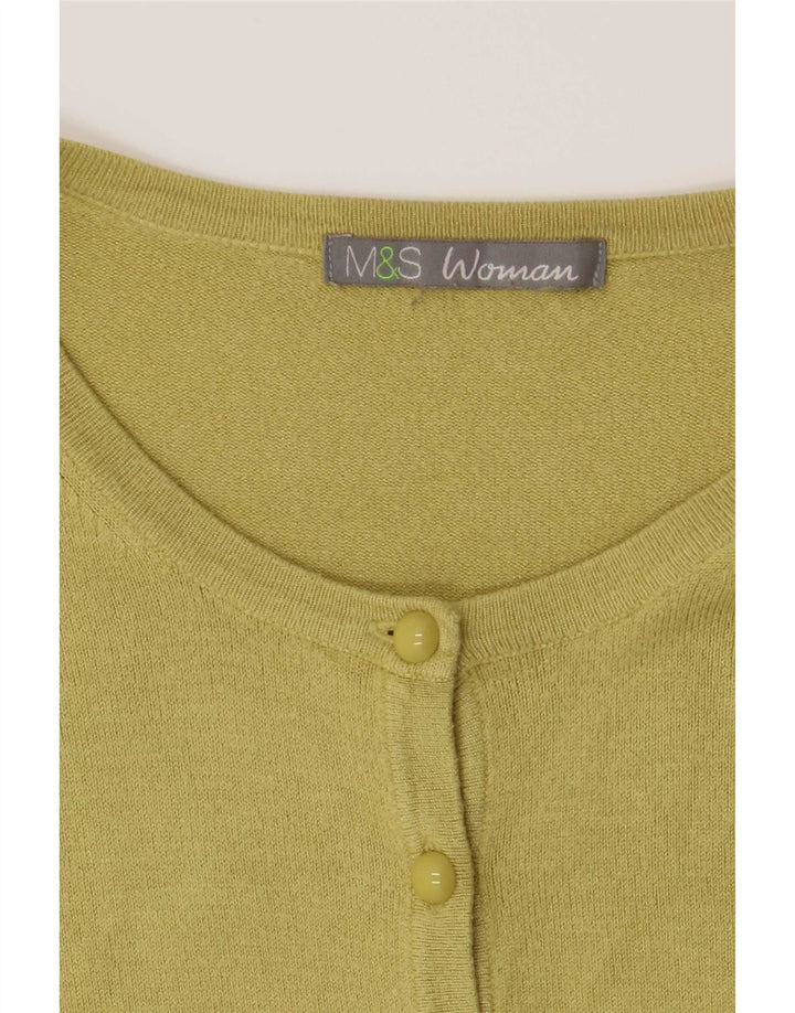 Maglione cardigan da donna Marks & Spencer UK 14 verde medio
