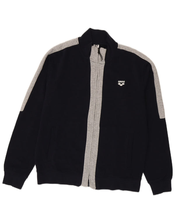 Giacca da ginnastica da uomo Arena di grandi dimensioni in cotone color block blu navy