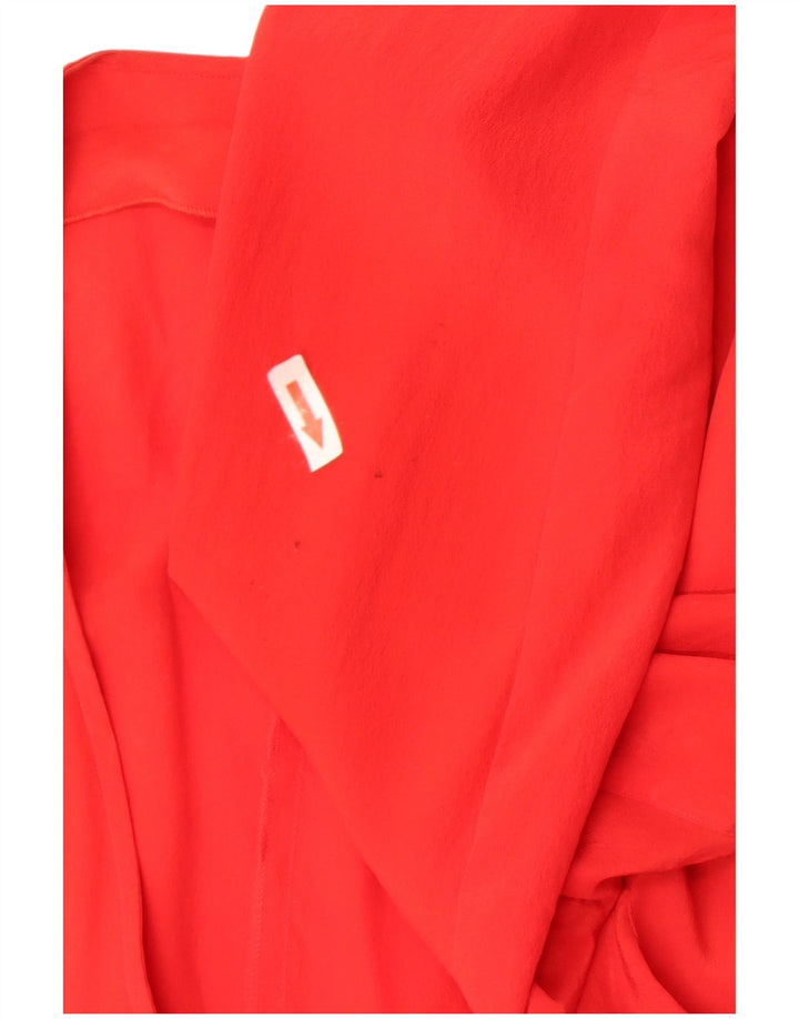 Giacca blazer vintage da donna a 2 bottoni IT 46 grande seta rossa