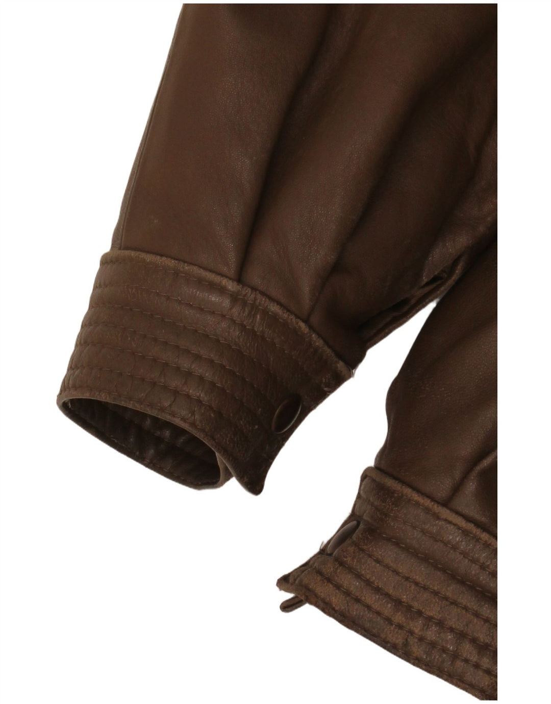 Giacca in pelle vintage da donna IT 42 Marrone medio