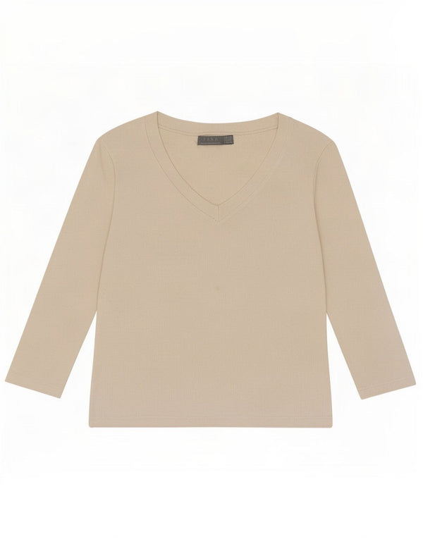 Top corto da donna Zara manica 3/4 UK 12 bianco medio
