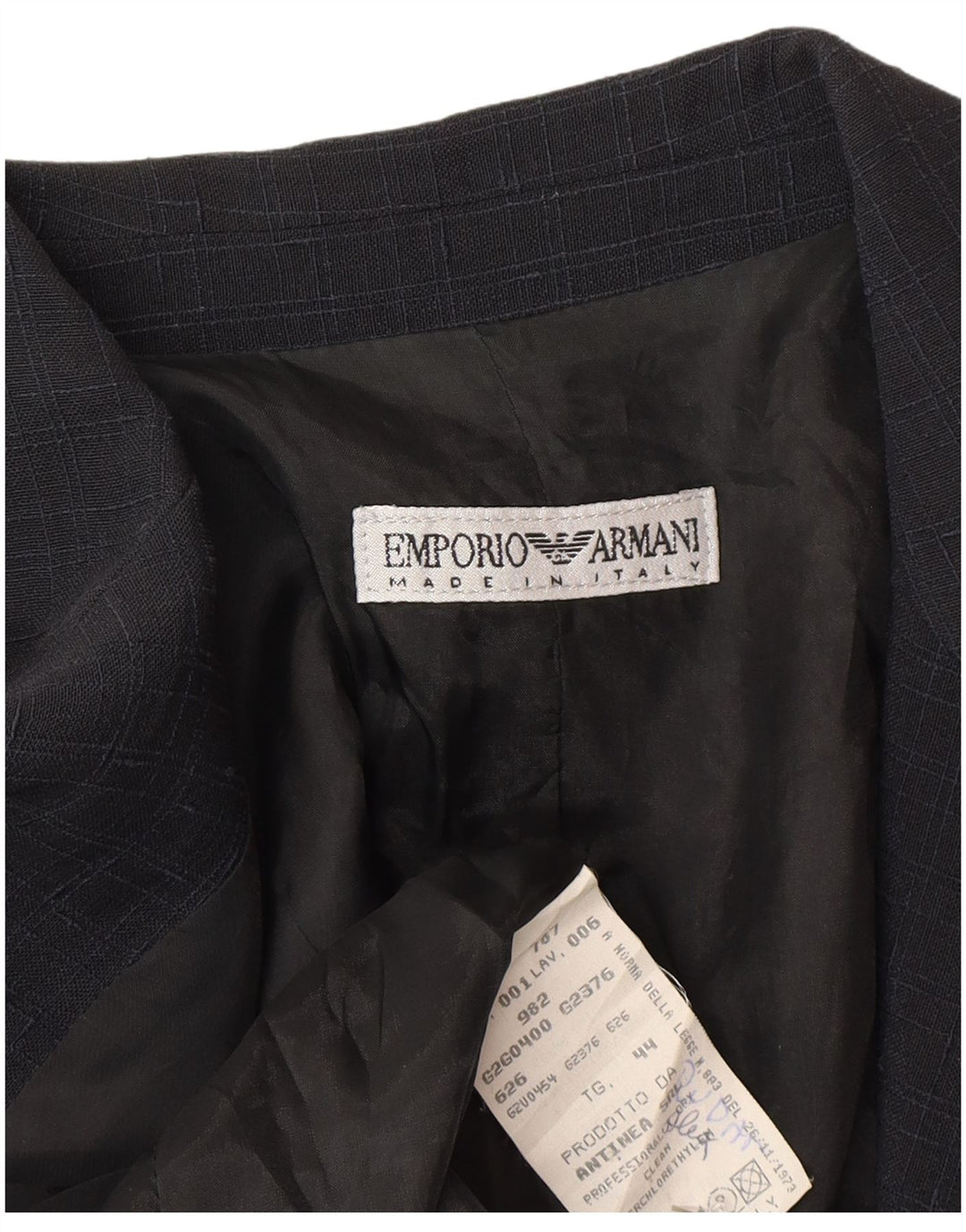 Giacca blazer da donna a 1 bottone Emporio Armani IT 44 medio blu navy a quadri