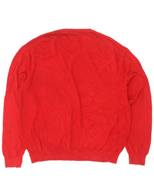 Maglione da uomo con scollo a V Chaps 2XL cotone rosso