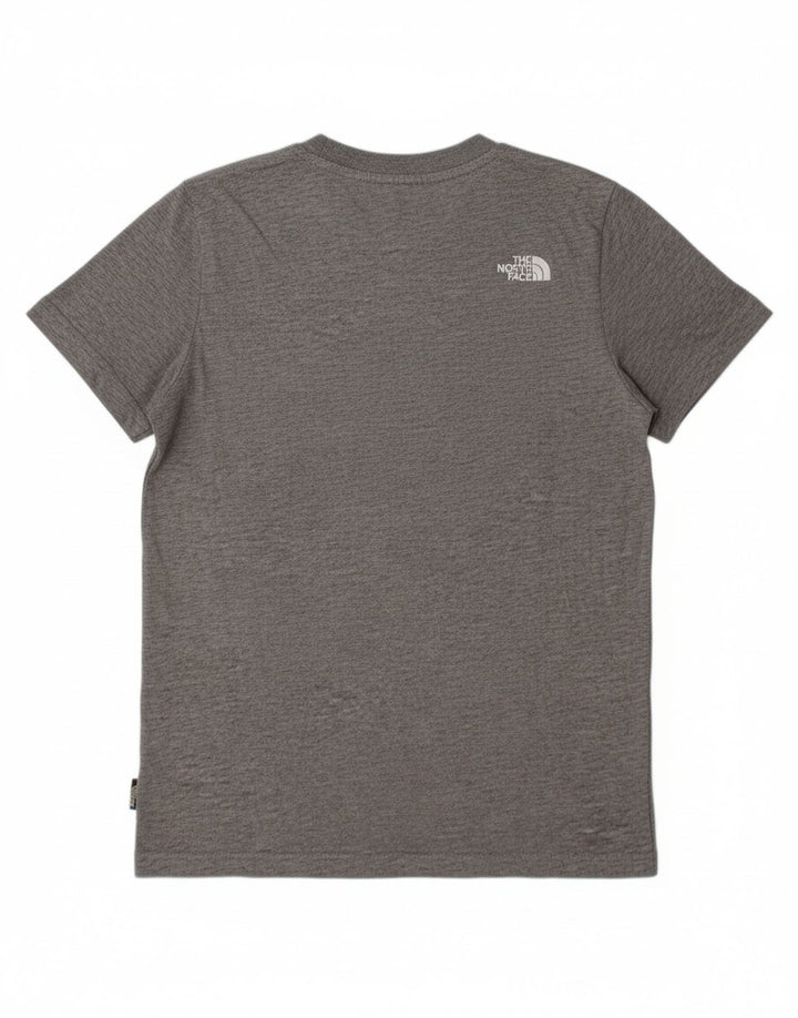 THE NORTH FACE Boys T-Shirt Top 9-10 Years Medium Grey Flecked Cotton