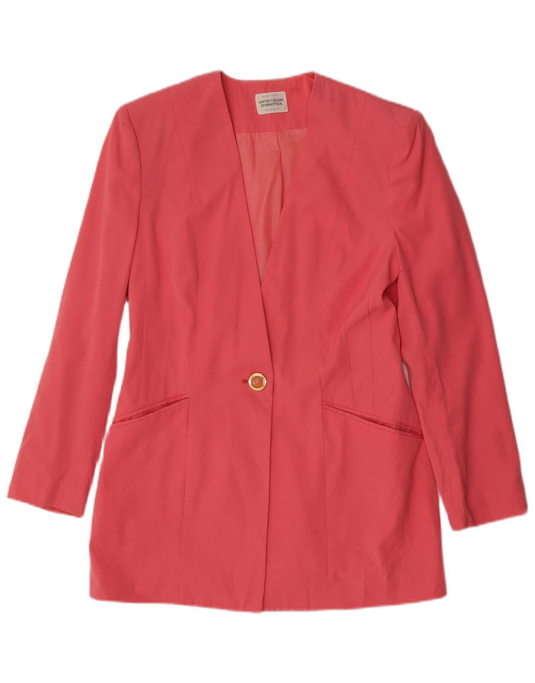 Giacca blazer da donna a 1 bottone BENETTON IT 42 poliestere rosa medio
