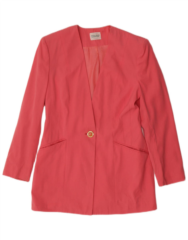 Giacca blazer da donna a 1 bottone BENETTON IT 42 poliestere rosa medio